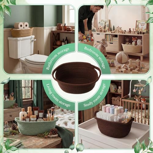 LemonRoad 5 Pcs Woodland Party Supplies, Sage Green Brown Empty Gift Basket - Image 5