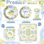 Newtay 250 Pcs Amalfi Lemon Disposable Paper Plates and Napkins - Image 2