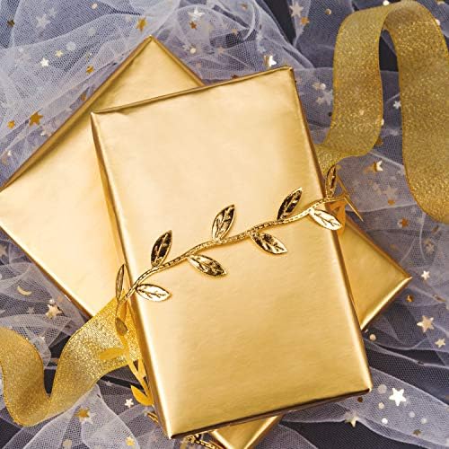 RUSPEPA Gold Wrapping Paper - Solid Color Metallic Matte Gold Foil Gift Wrap Paper Jumbo Roll Perfect for Wedding, Birthday, Christmas, Baby Shower, Graduation Congrats - 30 Inches x 100 Feet - Image 2