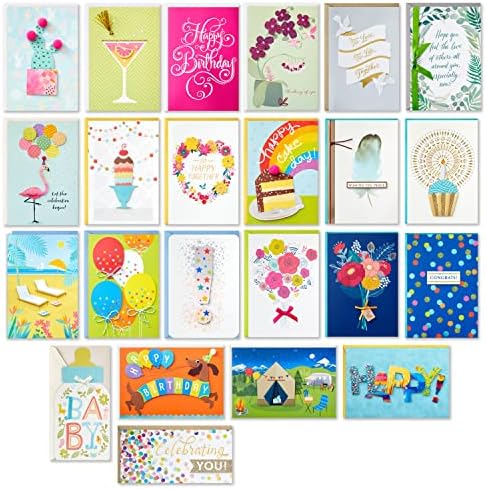 Hallmark Pack of 24 Handmade Assorted Boxed Greeting Cards, Watercolor & Pack of 30 Assorted Boxed Greeting Cards, Good Vibes—Birthday, Thinking of You, Thank You, Blank Cards - Image 4