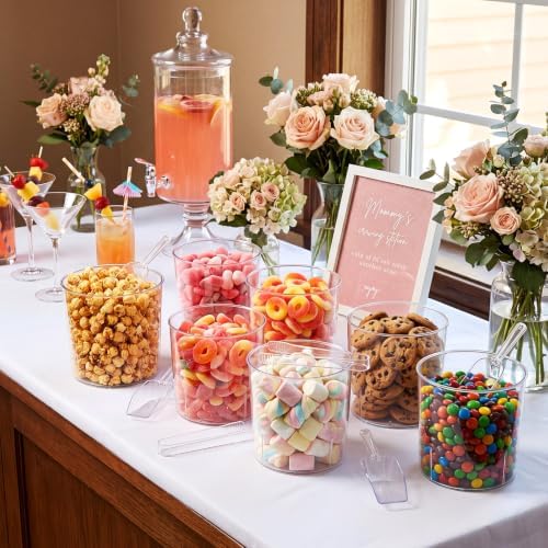 115 oz 6 Plastic Candy Bar Containers with 3 Tongs and 3 Scoops - Image 2