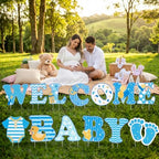 Waterproof Corrugated Plastic Welcome Baby Yard Signs - 13 Pack Lawn Decorations with Stakes - Durable Outdoor Party Decor for Gender Reveal or Baby Shower - Blue Boy - Image 3