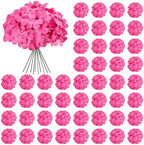 Auihiay 64Pcs Hydrangea Artificial Flowers, Rose Red Artificial Flowers by Auihiay