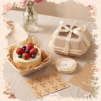 50 Set 50 Bento Cake Box Clamshell Container Kit, Wooden Color - Image 6