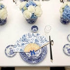 Roowest 36 Pcs Blue and White Folding Fans Bulk - Retro Chinoiserie Japanese Floral Paper Hand Foldable Fans for Wall Decor Wedding Guests Favor Gifts Tea Party Supplies - Image 6