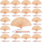 Qunclay 60 Pcs Wooden Hand Fans for Wedding Guest Favors,Delicate Style by Qunclay