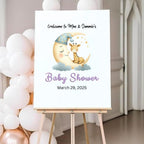 Baby Shower, Sprinkle, Gender Reveal, Baby Giraffe on Moon Guest Sign-in Board, Custom Signature Book Alternative, Personalized Keepsake Party Decor. Premium Acrylic Sign, Made in CT, USA. by MIRRORMANIA