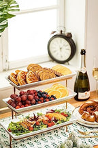 LAUCHUH Large 3 Tier Serving Stand Porcelain Tiered Serving Trays for Party - Image 6