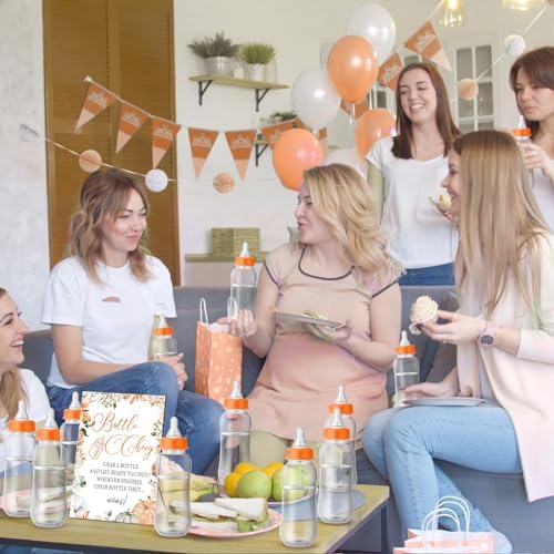 Trelaco 12 Pcs Pumpkin Baby Shower Game Fall Baby Bottle Chug Wooden Sign - Image 2