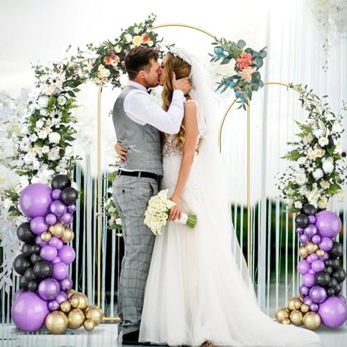 Metal Arch Backdrop Stand 7.2FT & 6.6FT & 6FT Gold Wedding Arch Frame, Set of 3 Wedding Arch Backdrop Stand, Balloon Arch Backdrop for Wedding Birthday Party Baby Shower Graduation Ceremony Decor - Image 2