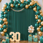 16x10FT Hunter Green Backdrop Curtains for Wedding Parties, Wrinkle Free Polyester Photography Backdrop Drapes for Baby Shower Birthday Parties Stage Background Stand Decorations 4x10ft,4 Panels - Image 3