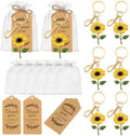 Ecation 36 Pack Sunflower Keychain Party Favors, Tags and Organza Bags by Ecation