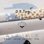 Yoofoss Baby Sleep Sack 12-18 Month 0.5TOG 100% Organic Cotton 2-Way Zipper - Image 5
