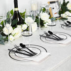 N9R 600PCS Clear Black Plastic Plates, Disposable Dinnerware Set for Party - Image 5