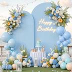 Pink and Blue Arch Cover 2 Set- 7.2 and 6ft Gender Reveal Arch Backdrop Cover Spandex Arch Stand Covers for Baby Shower Boys or Girls Birthday Party Banquet Photo Background Decorations - Image 3