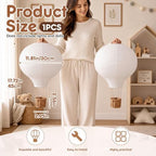 Baquler 1 Pcs 12 Inch Hot Air Balloon Lampshade Without Light Hanging Hot Air Balloon Decorations White Linen Fabric Lamp Shades Gifts for Nursery Kids Living Room Baby Shower Party Decor - Image 2