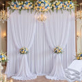 30×14 ft White Wrinkle Free Backdrop Curtain, Soft Silky Polyester Wedding Drapes 6 Panels 14ft Height Photo Backdrop Curtains for Parties Birthday Baby Shower Photography Background Cloth by ENJOYYOURPARTY