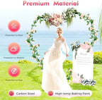 Heart Shape Wedding Arches for Ceremony, 6.9FT Love Arch Backdrop Stand, Metal Heart-Shaped Balloon Arch Frame for Wedding Bridal Birthday Party Decorations (White) - Image 2