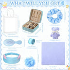 Aliceset 92 Pcs Baby Shower Prizes for Game Party Winners Baby Shower Favors Gifts Includes Hair & Beauty Accessories Jewelry Box with Gift Bag for Gender Revealed Wedding Bridal Party Favors(Blue) - Image 2