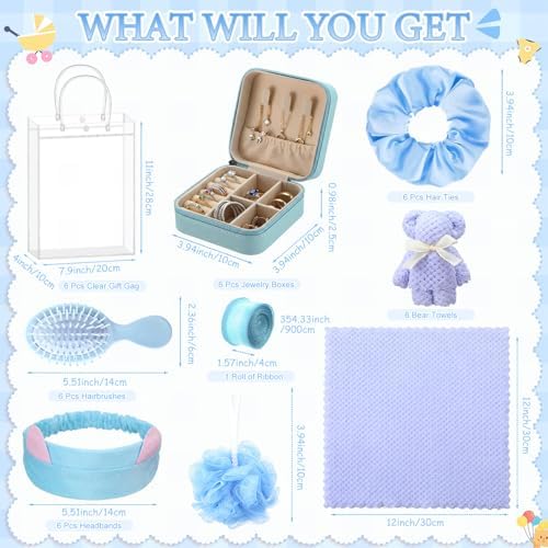 Aliceset 92 Pcs Baby Shower Prizes for Game Party Winners Baby Shower Favors Gifts Includes Hair & Beauty Accessories Jewelry Box with Gift Bag for Gender Revealed Wedding Bridal Party Favors(Blue) - Image 2