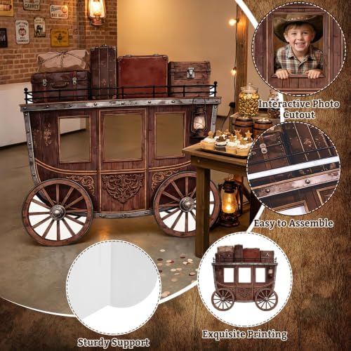 3.94 Ft Western Stagecoach Corrugated Plastic Cutout Photo Prop - Image 6
