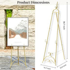 Gold Easel Stand for Sign 58.5” H Metal Large Adjustable - Image 3