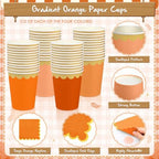 Mimorou 338 Pcs Burnt Orange Plates and Napkins Party Supplies Serve 48 - Image 4