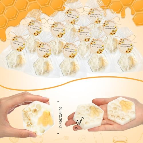 Leelosp 24 Set Honey Oatmeal Soap Honeycomb Bee Themed Baby Shower Favors - Image 2