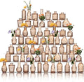 Glass Bud Vases Set of 64 - Amber Assorted Small Mini Glass Vases for Flowers, Crystal Vintage Vase Set, Bulk Centerpieces for Table Décor, Wedding, Home and Events (Amber, 64 Pcs) by Unknown