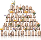 Glass Bud Vases Set of 64 - Amber Assorted Small Mini Glass Vases for Flowers, Crystal Vintage Vase Set, Bulk Centerpieces for Table Décor, Wedding, Home and Events (Amber, 64 Pcs) by Unknown