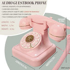 Audio Guest Book Wedding Phone with One-Touch Playback & Adjustable Volume for Wedding, Anniversary, Birthday Parties, Baby Shower(Pink A) - Image 2