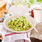 Gezond 400pcs Compostable Plates Set Heavy-duty Disposable Plates Napkins - Image 6