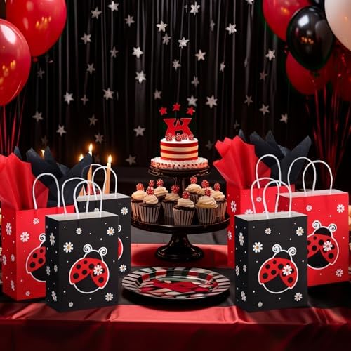 Clabby 30 Pcs Ladybug Party Gift Bags Ladybug Party for Birthday Favor - Image 2
