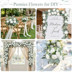 50Pcs Artificial Peonies Flowers Bulk, 4’’ - White - Image 4
