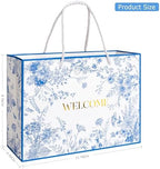 Crisky 25 Pack Wedding Welcome Bags for Guests, Hotel Blue Floral Welcome Gift Bags for Bridal Shower, Birthday Baby Shower - Image 2
