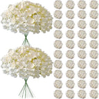 65Pcs Champagne Hydrangea Artificial Flowers Bulk,Realistic Silk Fake Flowers with Stems,Faux Hydrangea Flowers for Wedding Home Decor Centerpieces Living Room Garden Party Baby Shower Decor by Cherica