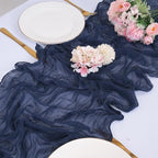 12 Pack Navy Blue Cheesecloth Table Runners 21x120 Inch Boho Gauze Table Runner 10FT Long Rustic Sheer Navy Table Runner for Baby Shower,Wedding,Party,Birthday,Home Table Decor - Image 2