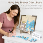 PARTYLOUD Baby Shower Guest Book Alternatives, Teddy Bear Baby Shower Decorations, Woodland Safari Baby Shower Sign in Guest Book Frame Decor Centerpieces for Girl Boy - Image 3