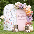 Mindsoft 2 Pcs Wildflower Arch Cover Backdrop, Pink by Mindsoft