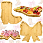 Boots or Bows Gender Reveal Decorations Wooden Boot Bow Charcuterie Boards by Easma
