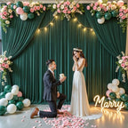 10ft x 10ft Hunter Green Backdrop Curtain for Parties Dark Green Wrinkle Free Backdrop Drapes Panels for Baby Shower Birthday Party Photo Photography Polyester Fabric Background Decoration - Image 5