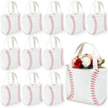 12 Pcs Baseball Bag Baseball Canvas Tote Bag Kids Tote Double Sided Beach Handbag with Handles for Sports Party Favor Travel Shopping Birthday Community Events by SilTriangle