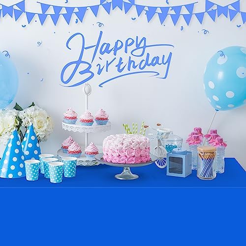 32 Pack Blue Plastic Tablecloth for Rectangle Tables, Premium Decorative Royal Blue Disposable Table Cloths for Parties, Rectangle Party Table Cover for Birthday, Wedding, Anniversary, 54 x 108 Inch - Image 5