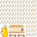 Funnymoom 96 Sets 2 oz Plastic Honey Bear Bottle Bear Shape Clear Empty Honey Jar 96 Tags 2 Rolls Jute Rope Honey Containers Empty Honey Dispenser for Baby Shower Party Favors Gifts (White Lid) by Funnymoom