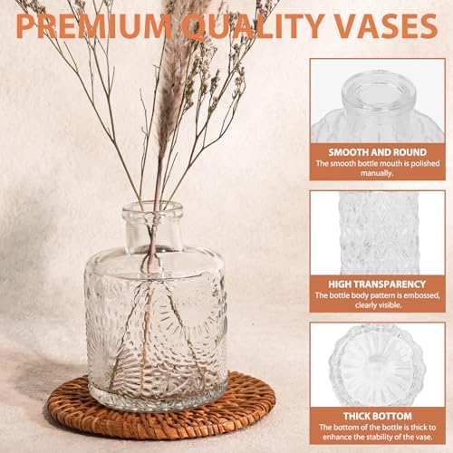 Fixwal 36pcs Glass Bud Vase Bulk Set, Clear Small Glass Vases for Flowers - Image 4