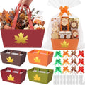 Funnymoom 12 Pcs Fall Maple Leaf Gift Baskets Empty with Handle Bulk by Funnymoom
