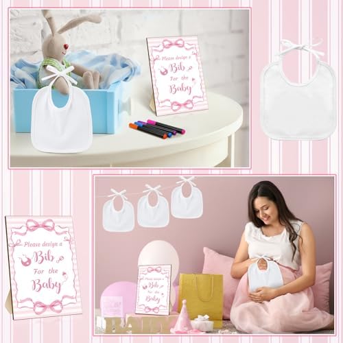 Newwiee 55 Pcs White Baby Bibs DIY Bib Decorating Design - Image 6