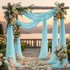 Pack of 2 Wedding Arch Drape Panel Fabric 30" x 50ft - Teal - Image 4
