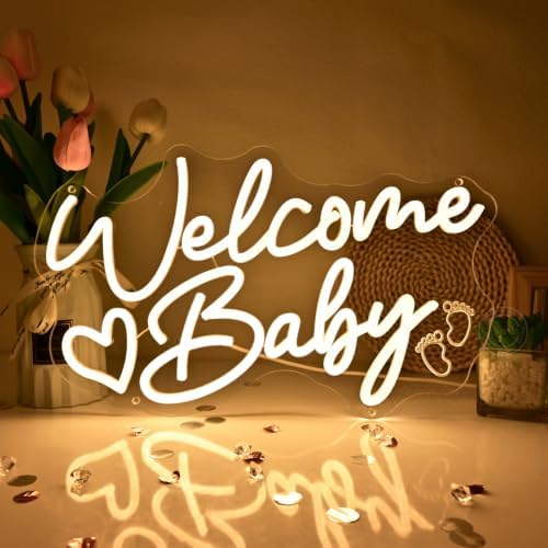 Britrio Welcome Baby Neon Sign for Baby Shower Gender Reveal Party Backdrop - Image 3