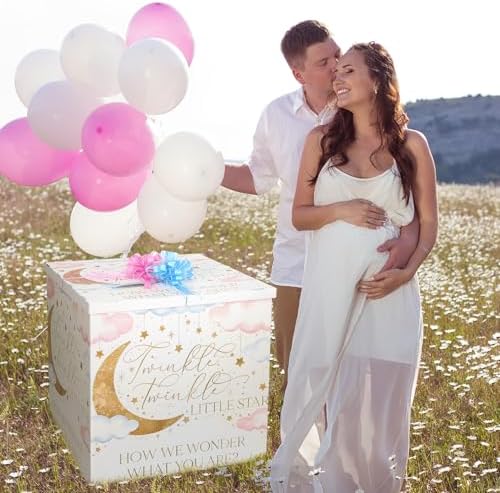 AmazingSpark 28in Giant Gender Reveal Gift Box Kit, Twinkle Little Star - Image 6